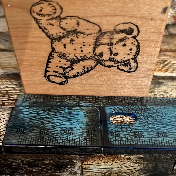 Vintage RARE Teddy Bear PSX Rubber Stamp Stuffed Animal Wood Mounted - Picture 5 of 5